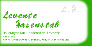 levente hasenstab business card